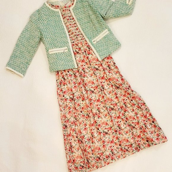 Size 2: CAbi Clover Green Tweed Jacket Style 726 - Picture 5 of 5